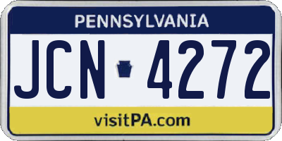 PA license plate JCN4272