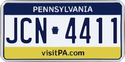 PA license plate JCN4411
