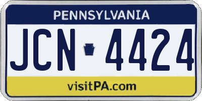 PA license plate JCN4424