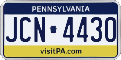 PA license plate JCN4430