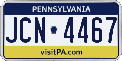 PA license plate JCN4467
