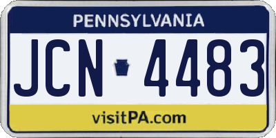 PA license plate JCN4483