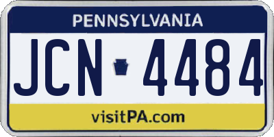 PA license plate JCN4484