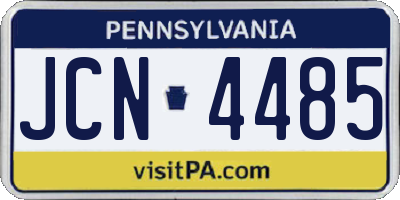 PA license plate JCN4485
