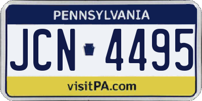PA license plate JCN4495