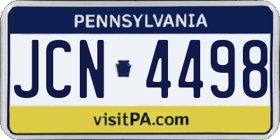 PA license plate JCN4498