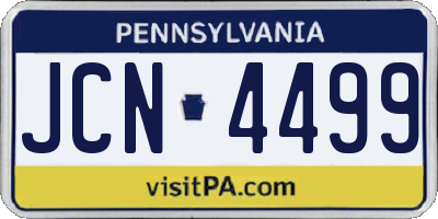 PA license plate JCN4499