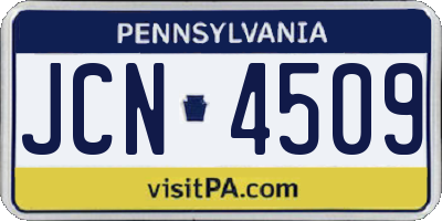 PA license plate JCN4509