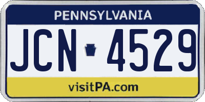 PA license plate JCN4529