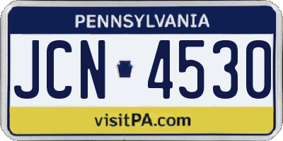 PA license plate JCN4530
