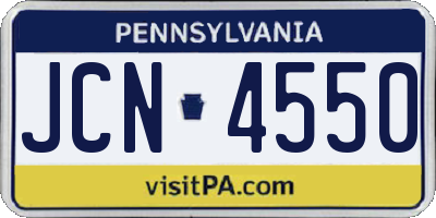 PA license plate JCN4550