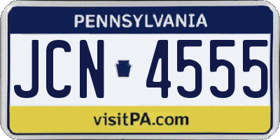PA license plate JCN4555