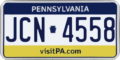 PA license plate JCN4558