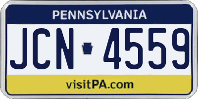 PA license plate JCN4559