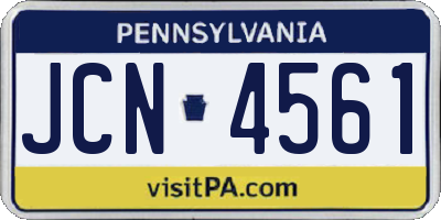 PA license plate JCN4561