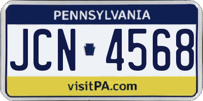 PA license plate JCN4568