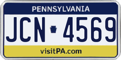 PA license plate JCN4569