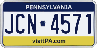 PA license plate JCN4571