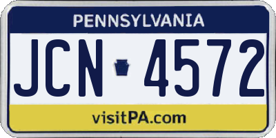 PA license plate JCN4572