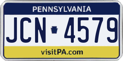 PA license plate JCN4579