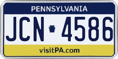 PA license plate JCN4586