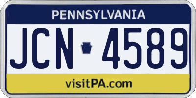 PA license plate JCN4589