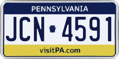 PA license plate JCN4591