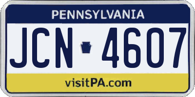 PA license plate JCN4607