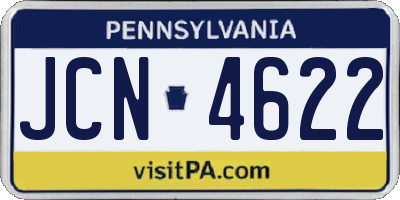 PA license plate JCN4622
