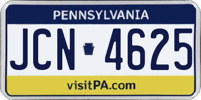 PA license plate JCN4625