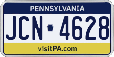 PA license plate JCN4628