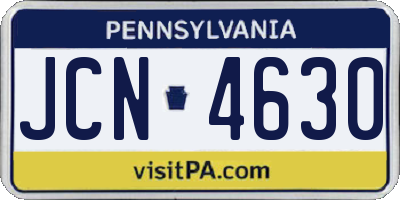 PA license plate JCN4630