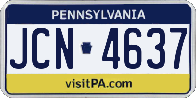 PA license plate JCN4637