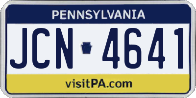PA license plate JCN4641