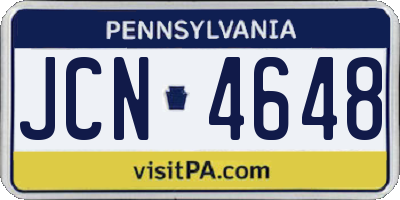 PA license plate JCN4648
