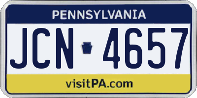 PA license plate JCN4657