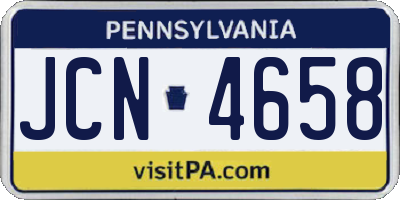 PA license plate JCN4658