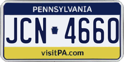 PA license plate JCN4660