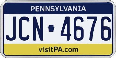 PA license plate JCN4676