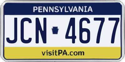 PA license plate JCN4677