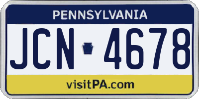 PA license plate JCN4678