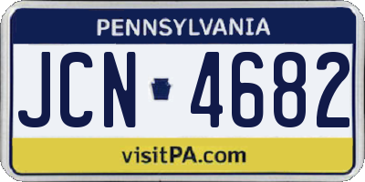 PA license plate JCN4682