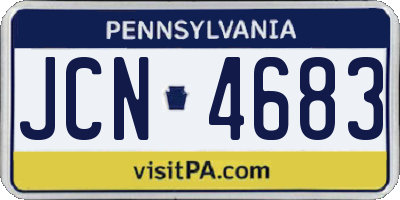PA license plate JCN4683