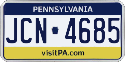 PA license plate JCN4685
