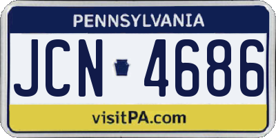 PA license plate JCN4686