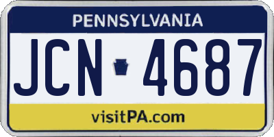 PA license plate JCN4687
