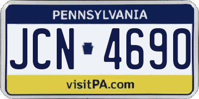 PA license plate JCN4690