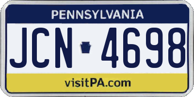 PA license plate JCN4698