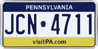 PA license plate JCN4711