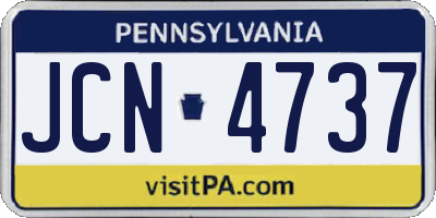 PA license plate JCN4737
